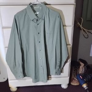 Van Heusen Light Sage Green Plaid Button-Down Shirt